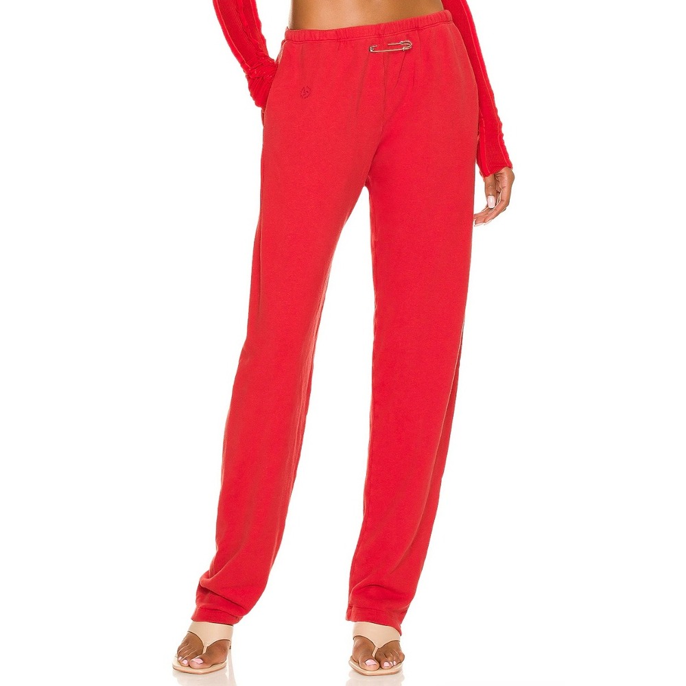 Sami Miro Vintage Safety Pin Sweatpants Womens Size M Red Athleisure Loungewear